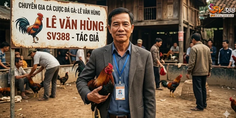 Tác giả Lê Văn Hùng đang trực tiếp kiểm tra sức khỏe chiến kê trước giờ thi đấu